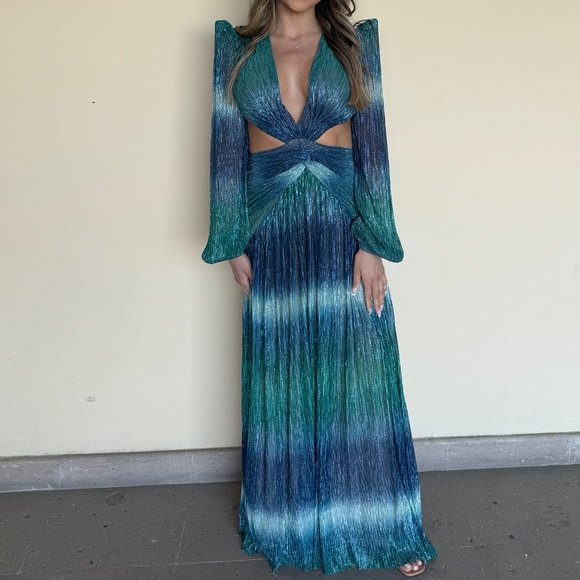 PATBO Ombré Plissé Cut-Out Maxi Dress - rehearsal/wedding guest - Picture 4 of 5